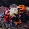 Halloween Candle Ring Fake Flower Candle Wreath Ring Realistic 3 Inch Center Tabletop Decoration For Festive Holiday Mantel