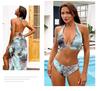 2024 Hot Girl Print Three-Piece Bikini Set with Yarn Skirt - Sexy Backless Design