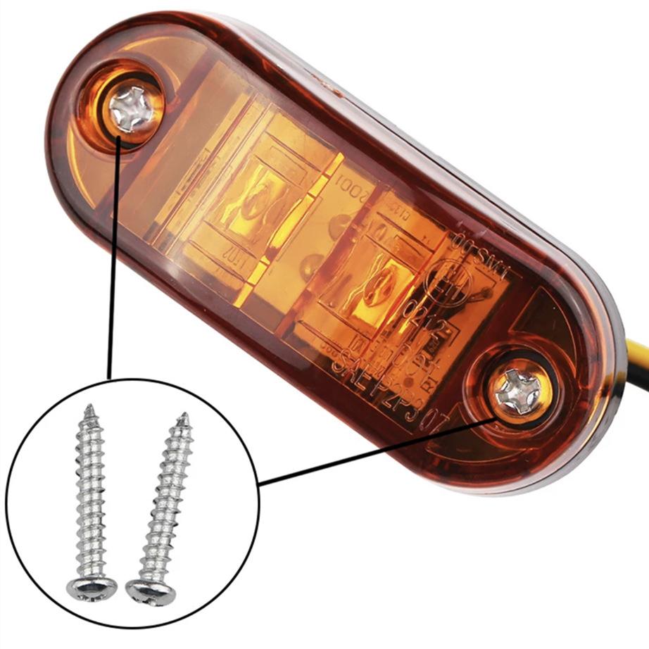 2 Stück 12V 24V LED Seitenmarkierungsleuchten Warnrücklicht Auto Auto Außenleuchten Anhänger LKW LKW Gelbe Weiße Rote Lichter