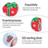 Charms Copper  Strawberry Pattern Box Pendant Beads Fit Charms Plata  Original Bracelet Beads Women Jewellery Making