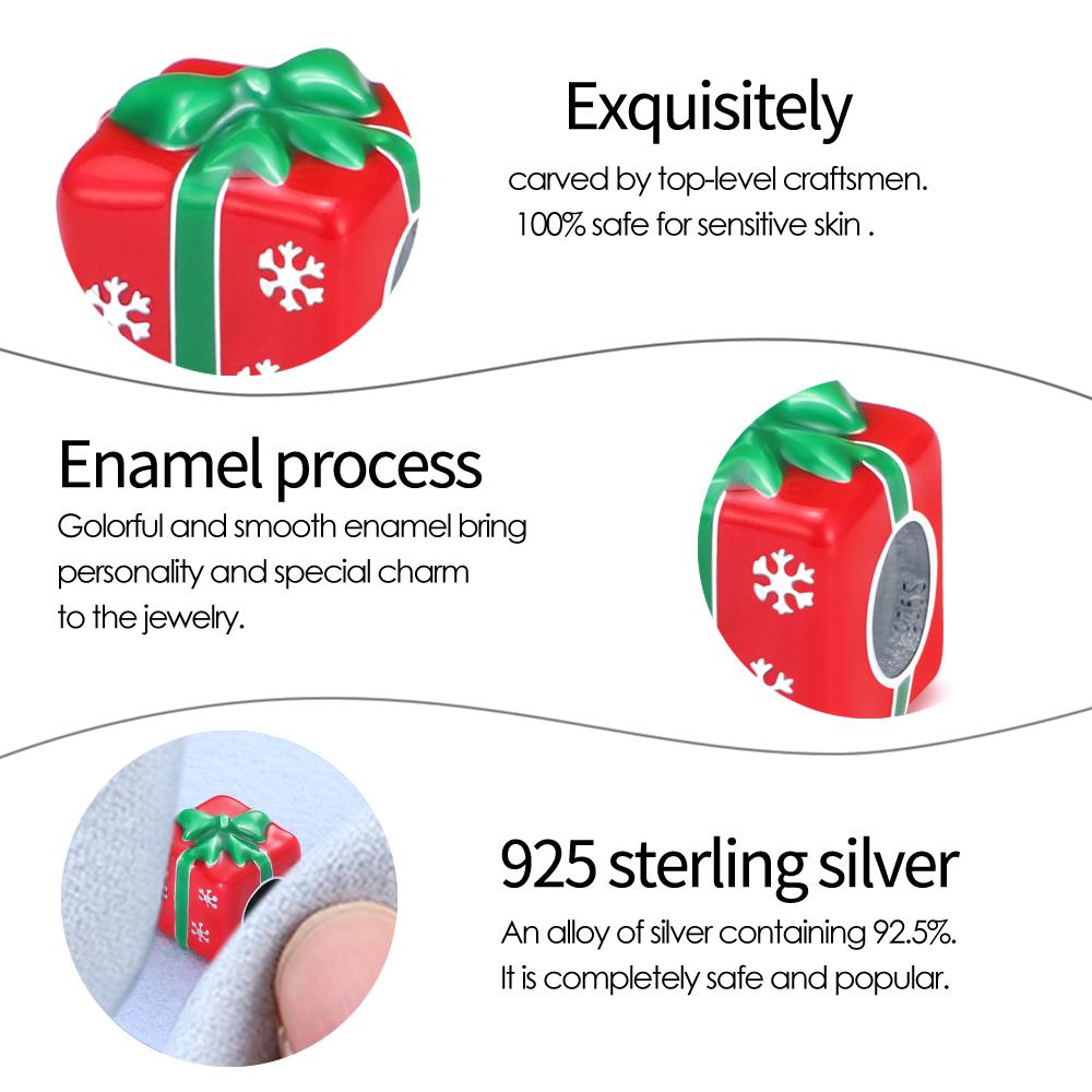 Charms Copper  Strawberry Pattern Box Pendant Beads Fit Charms Plata  Original Bracelet Beads Women Jewellery Making