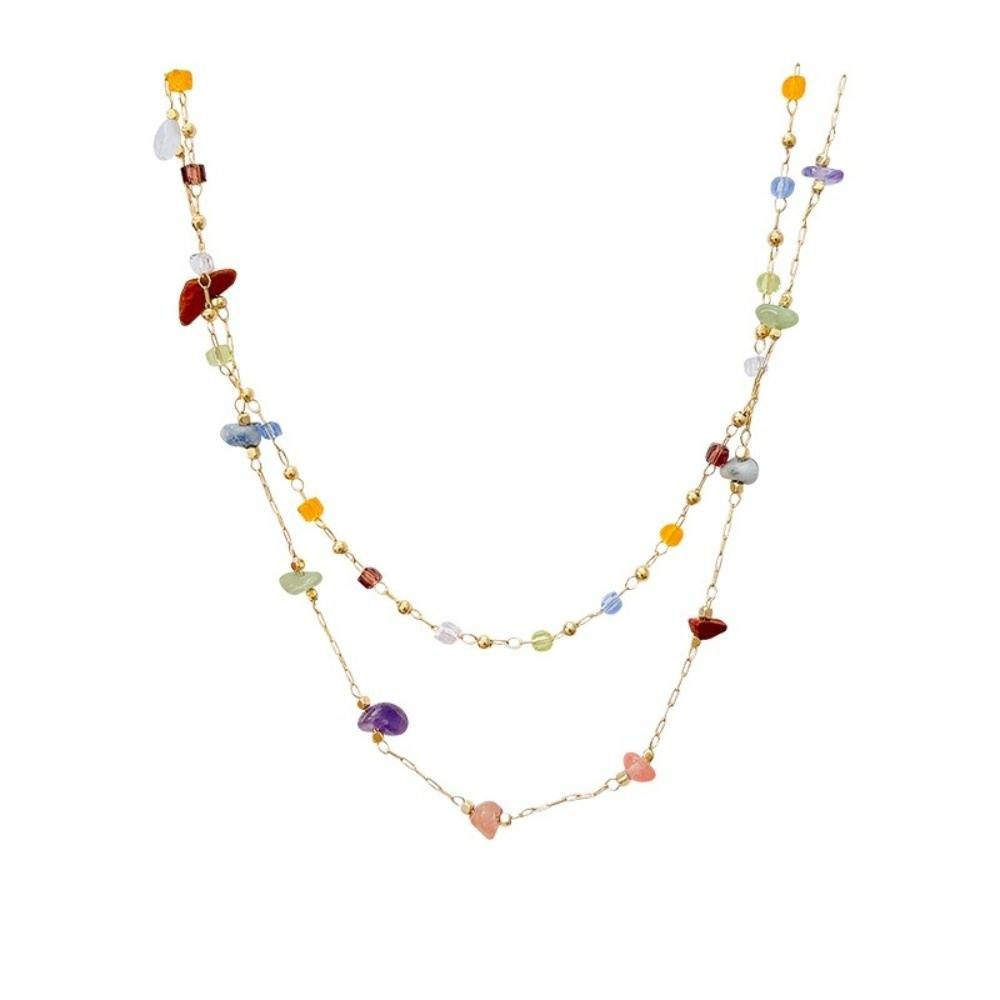 Simple Crystal Crystal Clavicle Chain Colored Stone Choker Necklaces Jewelry Gift
