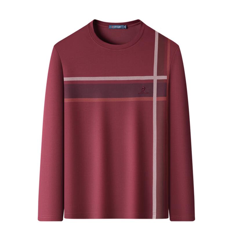 MONTAGUT Men's Cashmere Blend Round Neck Long Sleeve T-Shirt