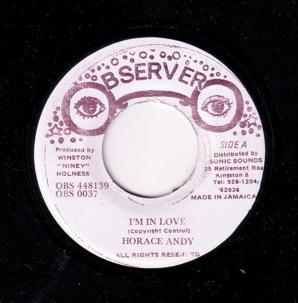 7inch Record HORACE ANDY - I'm In Love OBS448139 Observer Jamaica Reggae, Ska & Dub Used
