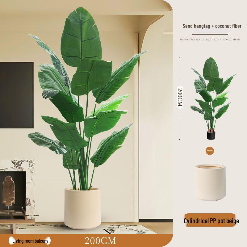 Large Faux Bird of Paradise Tree - Indoor Living Room Floor-Standing Luxury Green Plant Decor