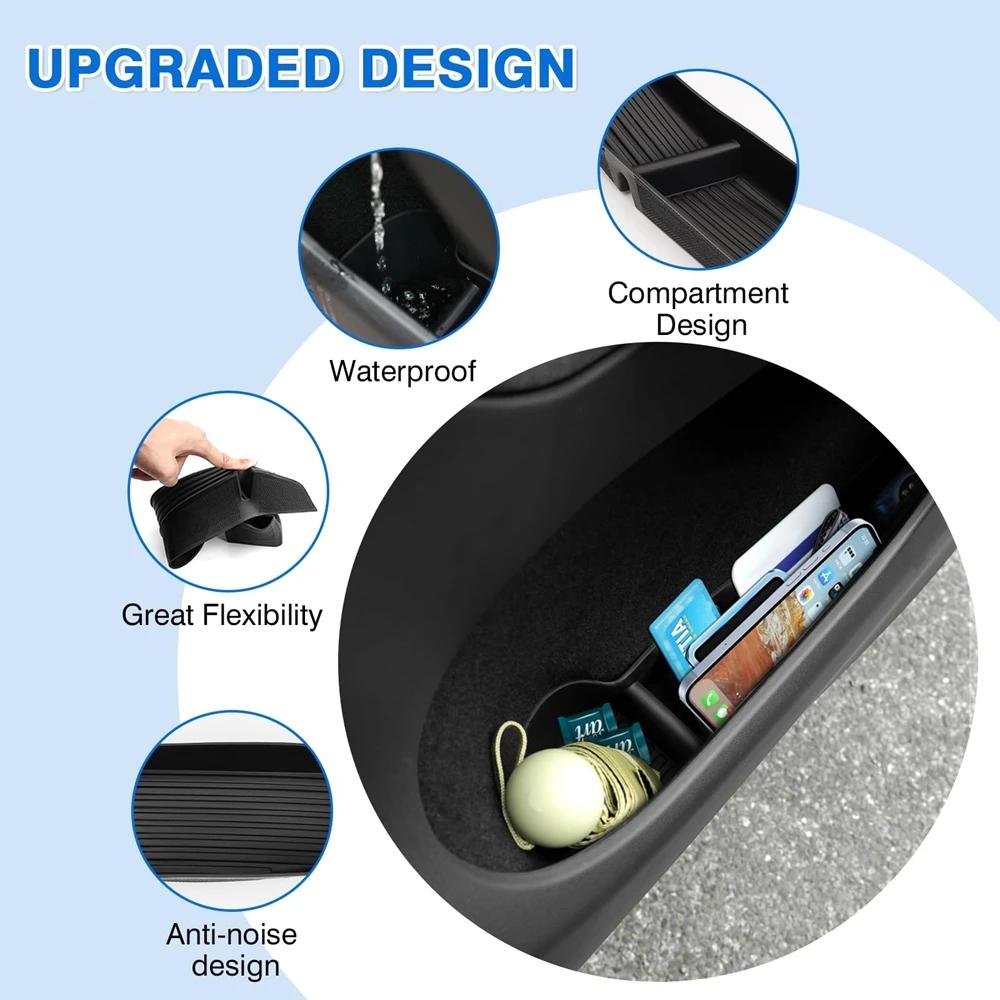 For Tesla Model Y Juniper 2025 Launch Model 3 Highland 2024 Door Side Storage Box Front Rear Door Organizer Tray Car Accessories
