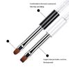 Glitter Handle Nail Art Brush With Protective Cap Flat Round Head Gel Painting Pen For Salon Diy Manicure Design Tools