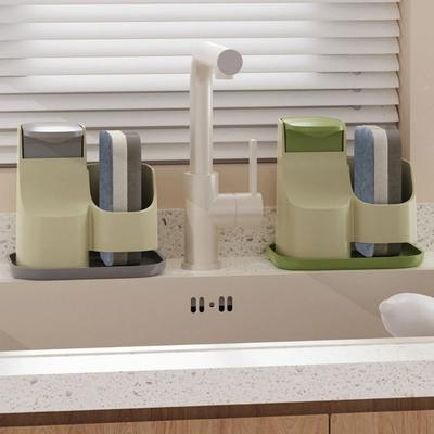 2-in-1 Hand Soap Dispenser with Sponge Wipe Hand Soap Pump Manual Press Soap Box Leak-Proof Press Type Dual Soap Dispenser