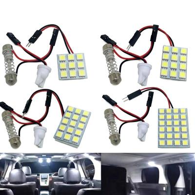 T10 5050 Led Interior Panel White Light Reading Lamp Universal Car Trunk Roof Dome Bulb 6/9/12/15/24/ Smd Lights 12V