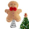 Christmas Pentagon Top Gingerbread Man Tree Topper Xmas Tree Fake Tree Small Christmas Ginger Bread Plush Toy Topper Decorations