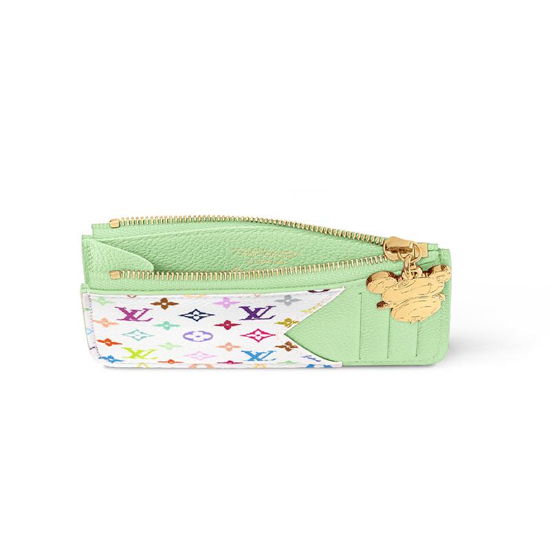 Louis Vuitton X Takashi Murakami Romy Letter Logo Zipper Wallet Women Wallet White Light-Green M13800