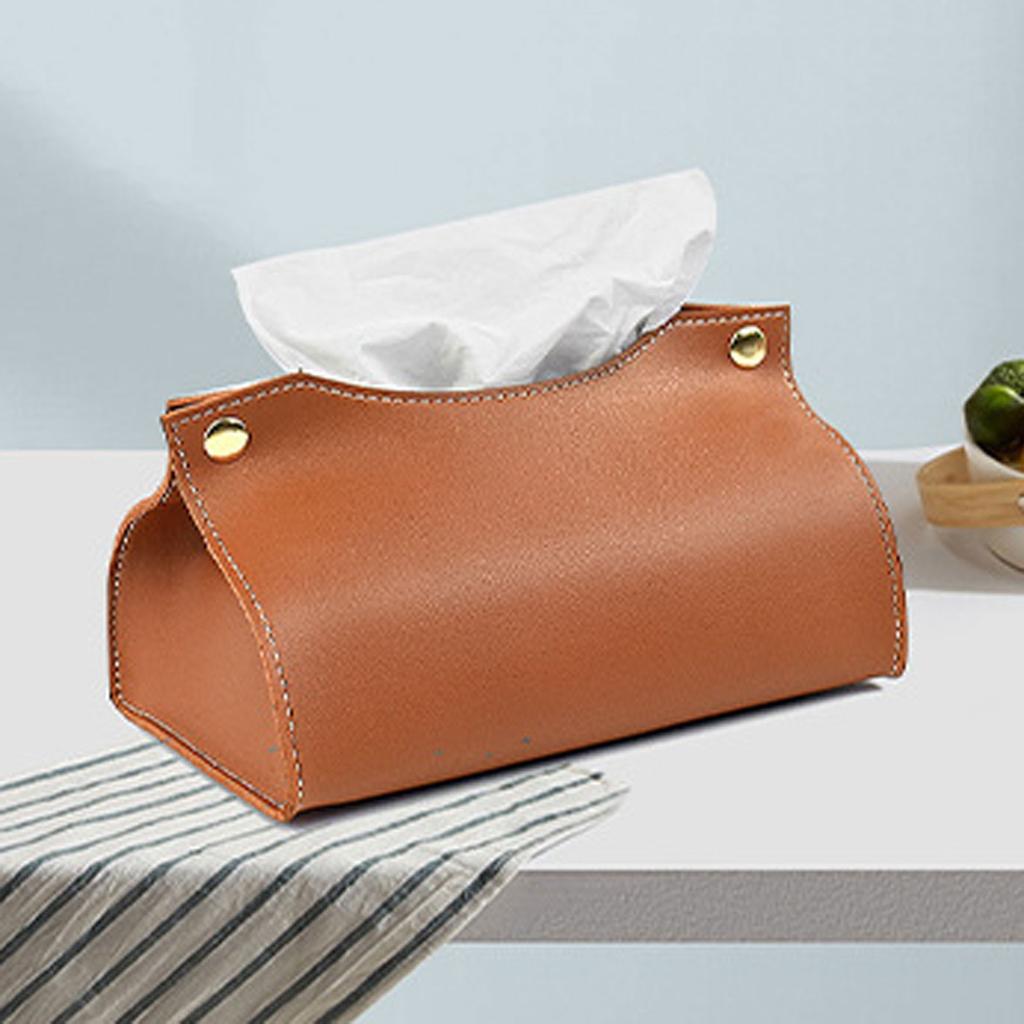 Leather Tissue Box Cover Leather Tissue Box Organizer Holder For Home Living Room Table
