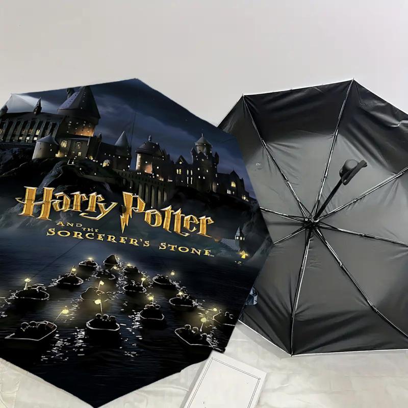 1PC Harry Potter Sorcerer's Stone Umbrella-8-Rib Reinforced, Automatic Open, Lightweight & Durable, Cute Fashion Accessory for Outdoor, D2645