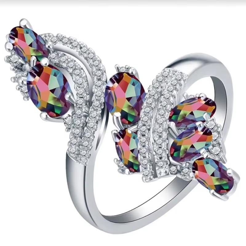 Milangirl Luxuriöser Bunter Zirkon Damen Accessoires Ringe für Damen Hochzeits Schmuck Luxuriöser Knotenring