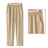 Summer Loose Elastic Waist Straight-Leg Pants for Middle-Aged & Elderly Women - Breathable, Comfortable Casual Wear