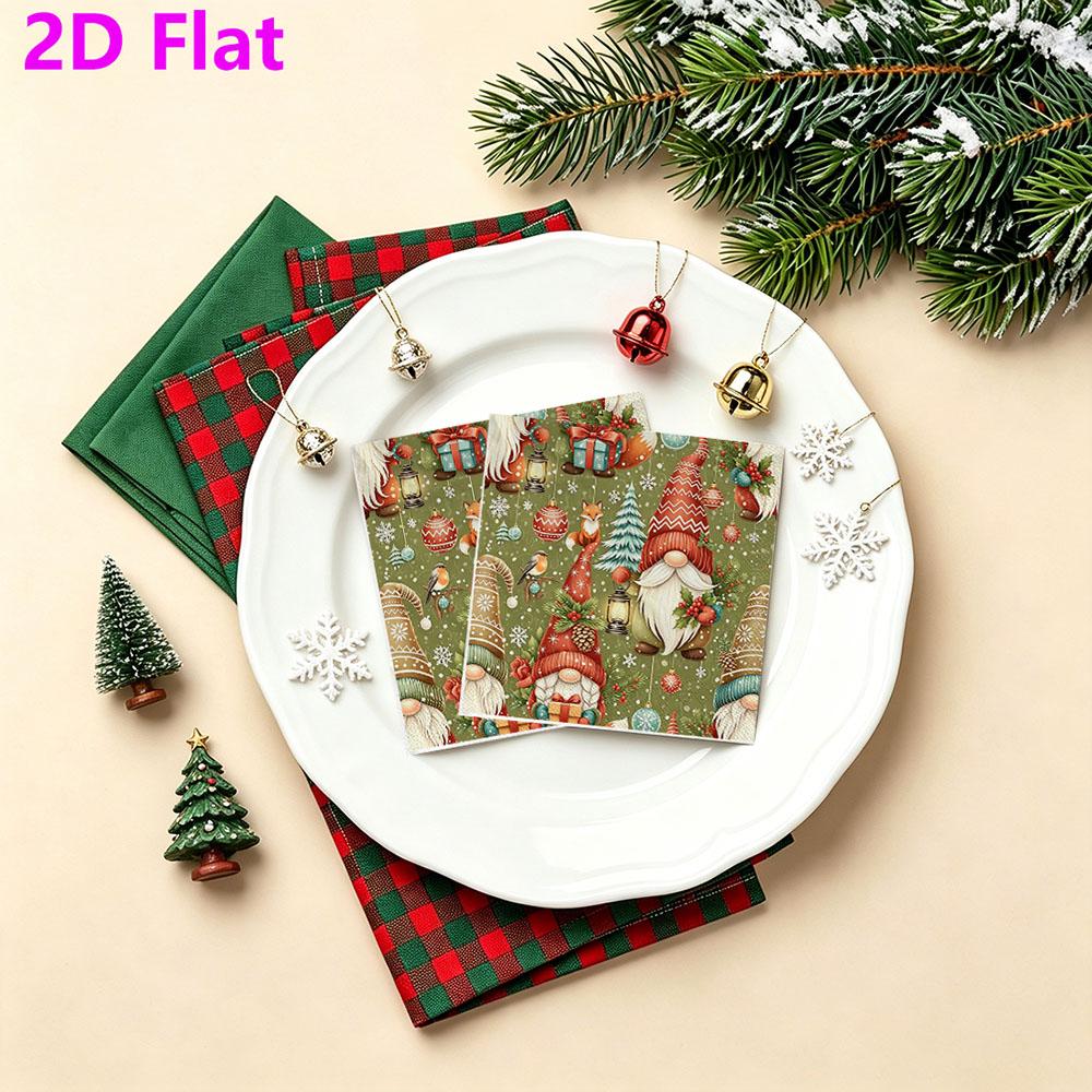 20pcs Disposable Napkins with Santa Claus Pattern Print for Wedding,Parties,and Daily Use for Thanksgiving Fall Christmas Table Decoration