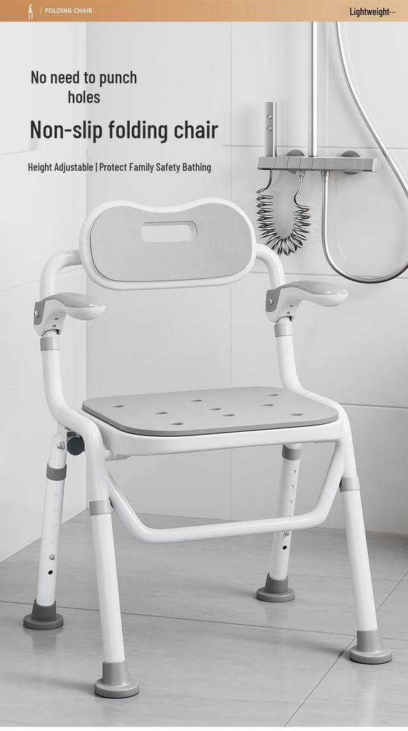 Foldable, Anti-Slip Bathing Chair and Toilet Seat for Elderly and Pregnant Women