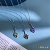 Women's S925 Sterling Silver Four Leaf Clover Necklace Natural Crystal Clavicle Chain Cold Style Jewelry
