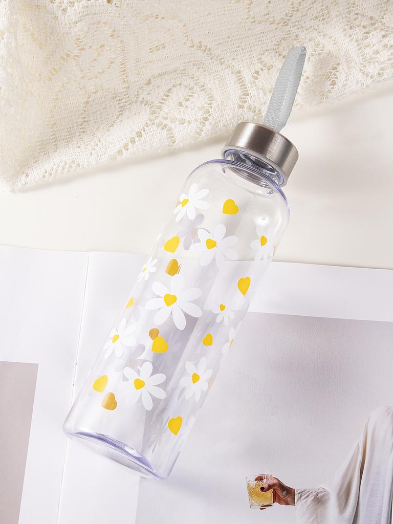 550ml Bowknot Plastic Water Bottle Little Daisy Gym Sport Water Bottle Leakproof Water Cup for Gym Travel Outdoor Activiti