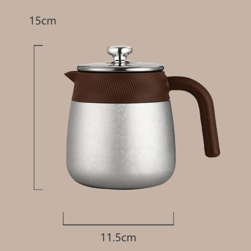 New High-end Titanium-coated Thermos Kettle, Tea And Water Separation Teapot, Large-capacity Coffee Pot With Handle