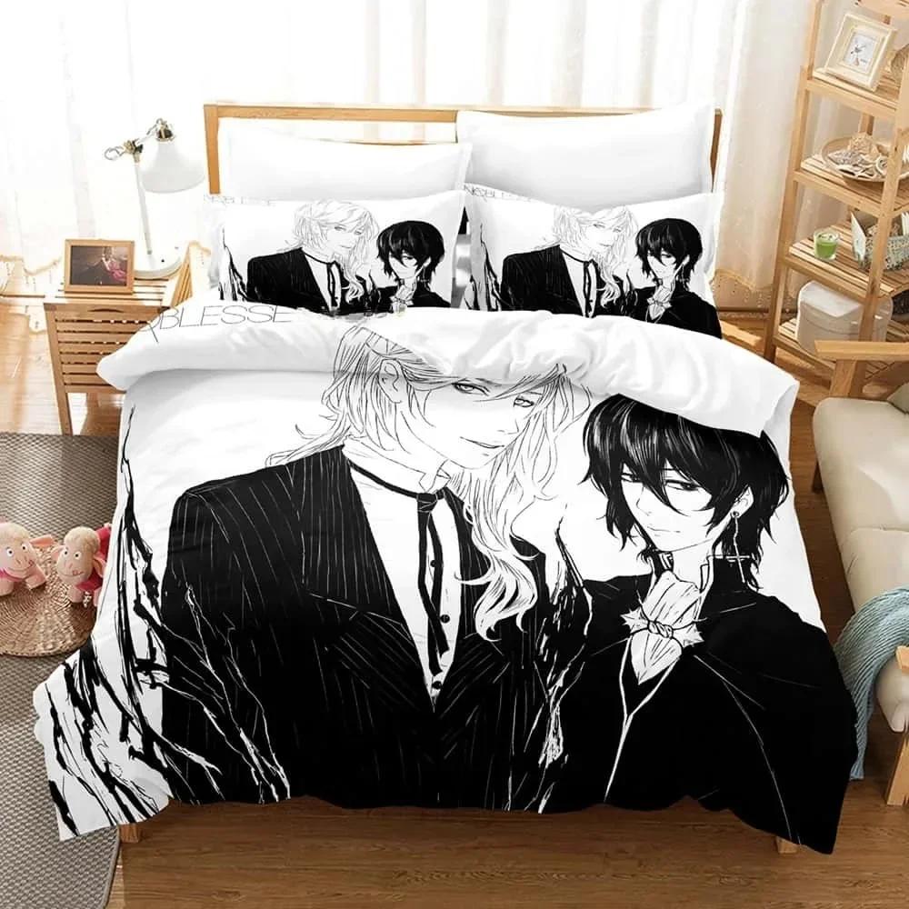 3d Anime Noblese Beding Set Printed Bed Linen Set With Pilowcase Bed Soft Duvet Cover Soft Single Double Quen Super King-Sized Dimensionsd Dimensions