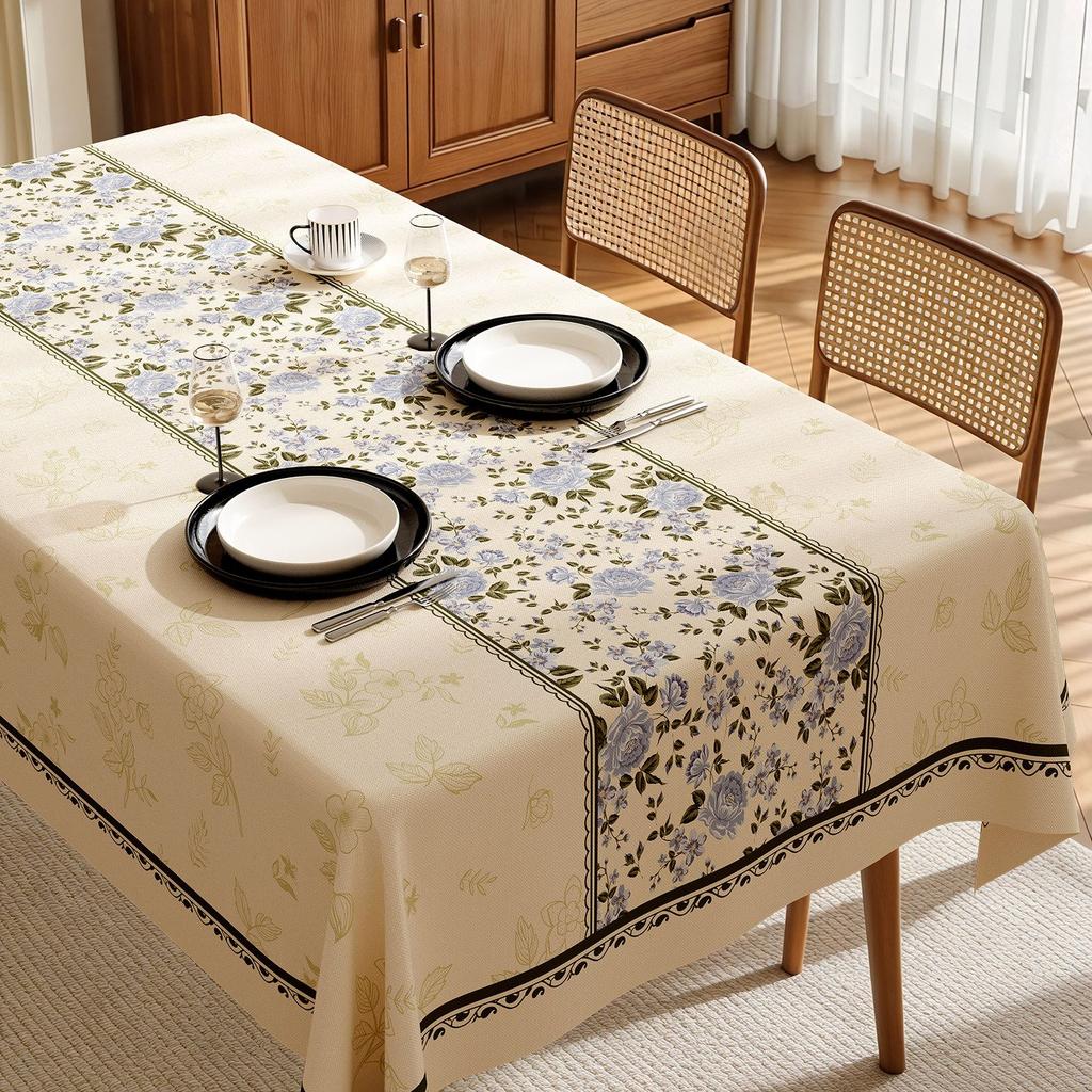 Affordable Luxury Tablecloth: Waterproof, Oil-Resistant, and Wash-Free Dining Tablecloth; Rustic Vintage Coffee Tablecloth