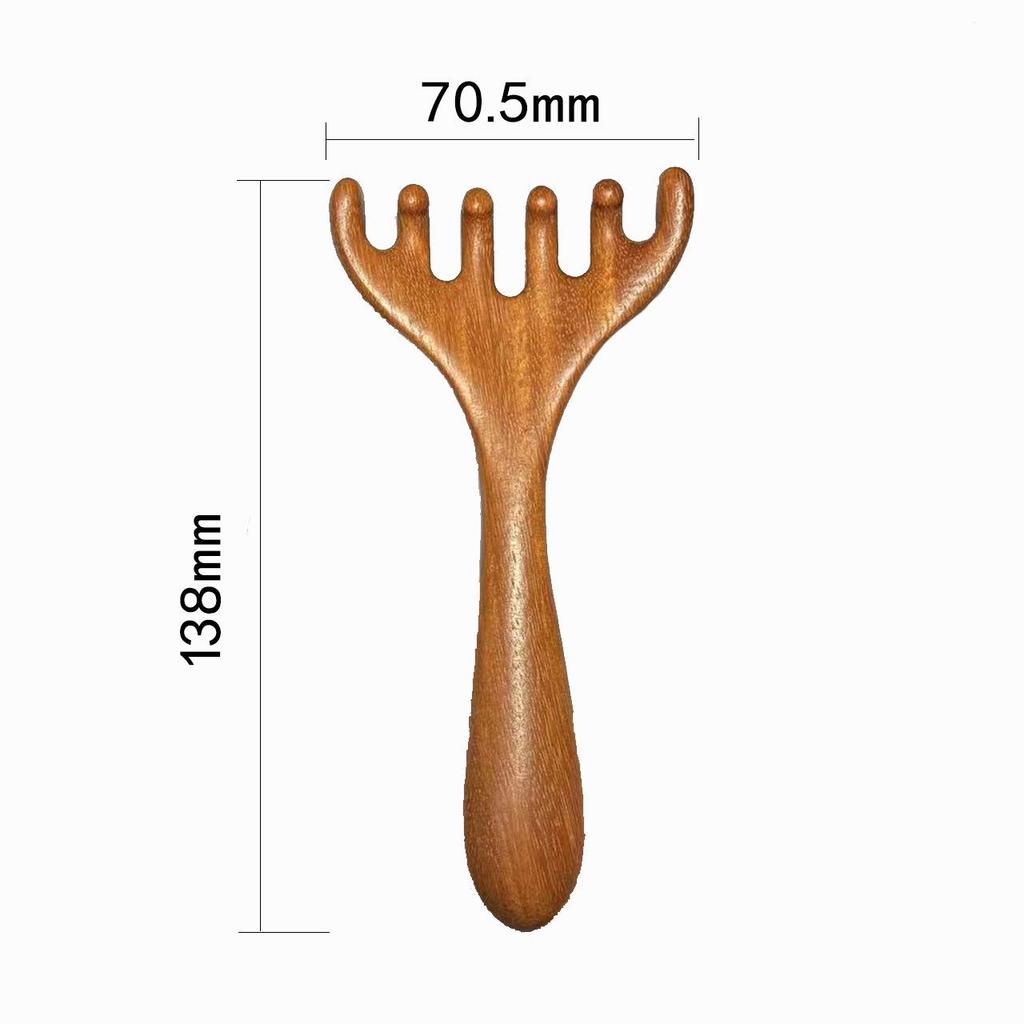 Antler Massage Comb | Scalp, Neck, Eye, and Face Gua Sha & Scraper with Five-Claw Design