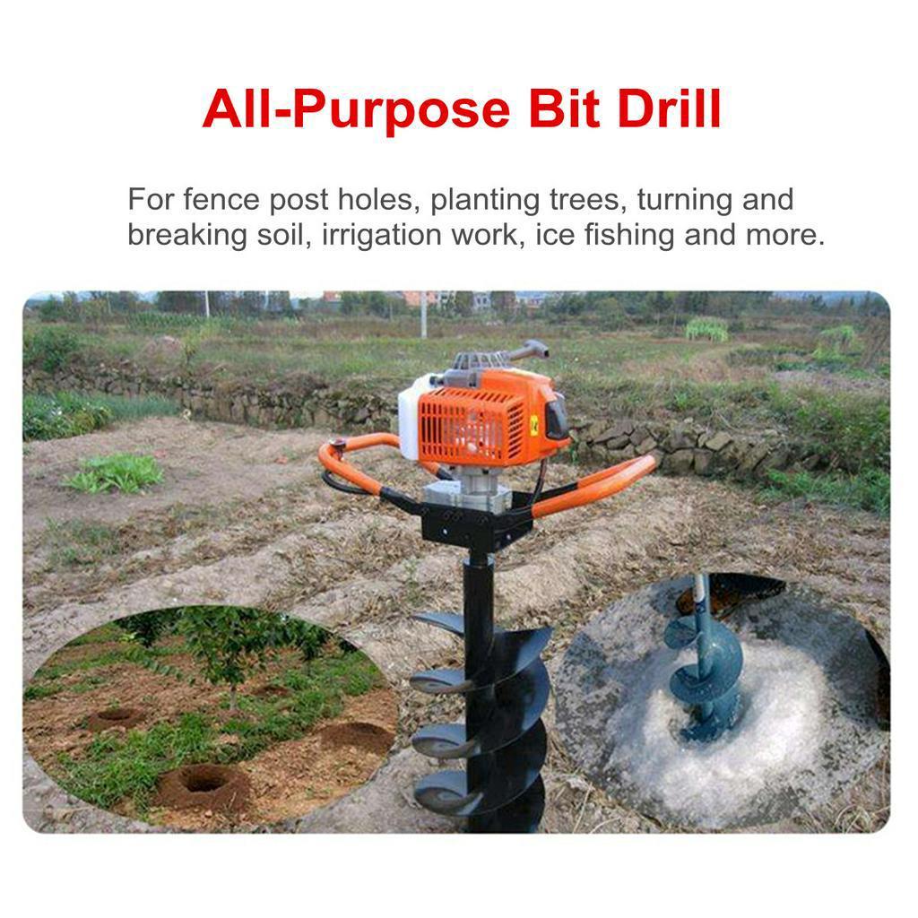 Black 120/150/200/250mm 80cm Single Blade Auger Drill Bit Drill Garden Planting Earth Petrol Post Hole Digger Power Tools Accessories
