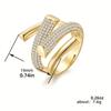 Trendy niche unique design Women's fashion ring set Zirconia open ring small video with the same geometric personalized Women's finger ring shining je