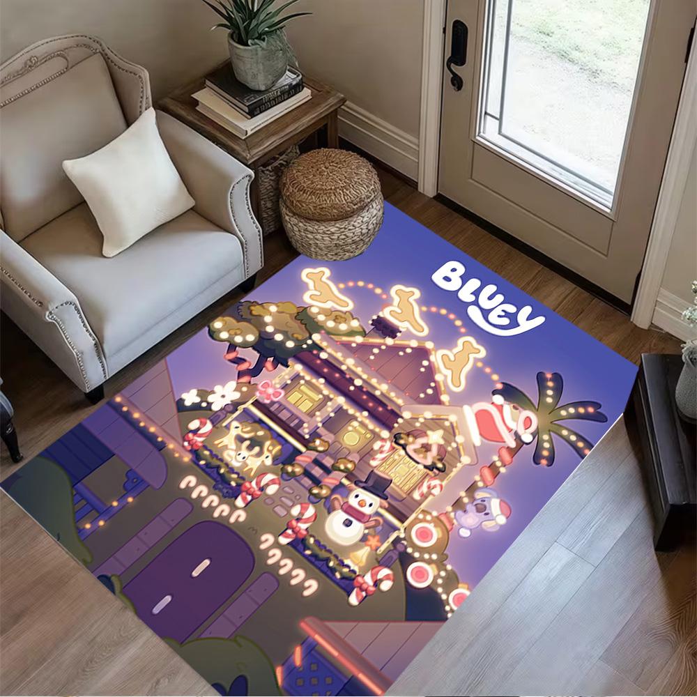 Bluey's Colorful Adventures Floor Rug Office Rug Suitable for Playrooms Study Room Entryway Decorate Room Antislip Carpet Decorate Offices