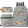 Cartoon Teacup Head Cuphead Student Backpack Oblique Span Bag Pencil Bag Primary And Secondary School Students Children'S Schoolbag Three-Piece Set
