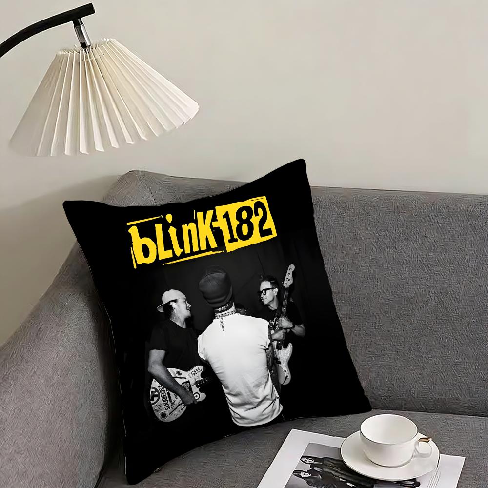 B-Blink 182 Band Cushion Cover Pillowcase Ultra Soft Skin Friendly Fabric Cloud Like Comfort & Concealed Zipper