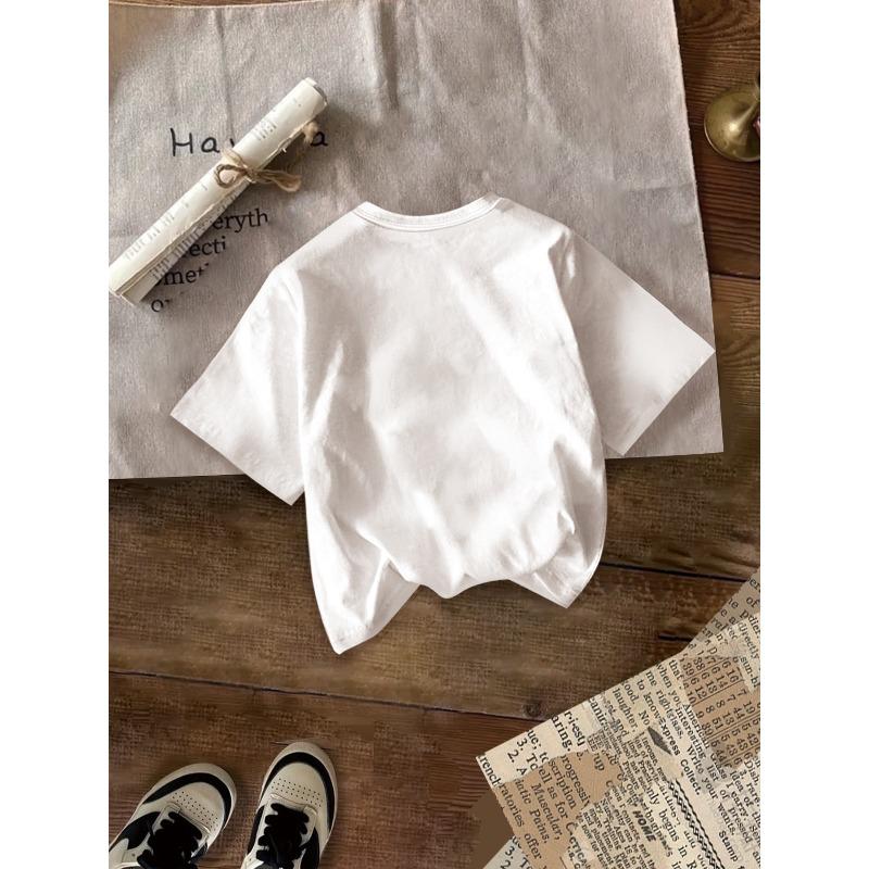 European sizes Adorable And Fresh 'Strawberry' Patterned Short-Sleeve T-Shirt for Girls,Suitable for Both Casual And Sporty Occasions