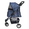 Pet Stroller Foldable Breathable Visible Mesh Dog Cat Carrier Cart with Storage Basket and Cup Holder for Outdoor