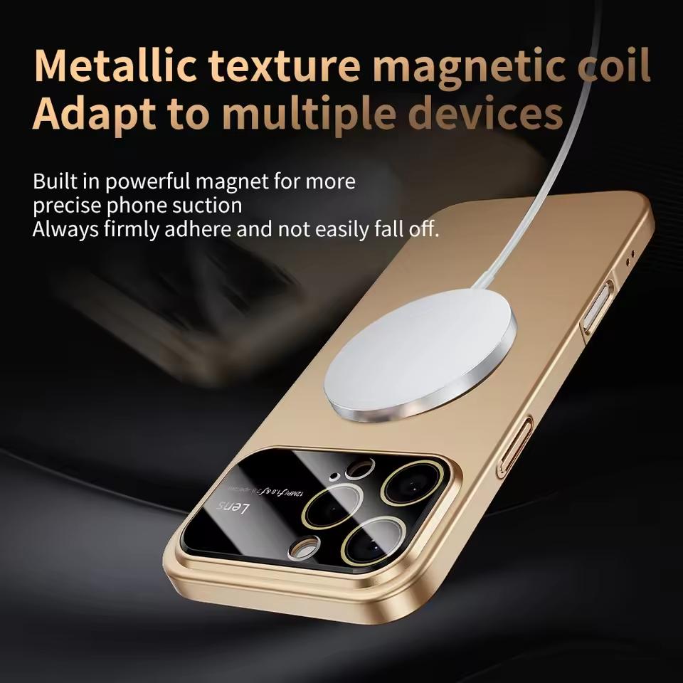 Luxury Camera Large Window For Magsafe Phone Case for iPhone 17 Air 16 14 15 13 12 11 17 Pro Max Magnetic Shockproof Hard Cover