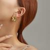 Femininity Gold Personalized Wind Stud Earrings Light Luxury High-end Earrings Stainless Steel Diamond-encrusted Five-pointed Star Earrings