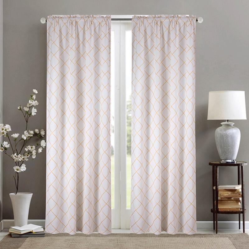 Blackout  Curtains, Opaque Privacy Protective Thermal, Nordic Style Solid Color Geometric Embroidery