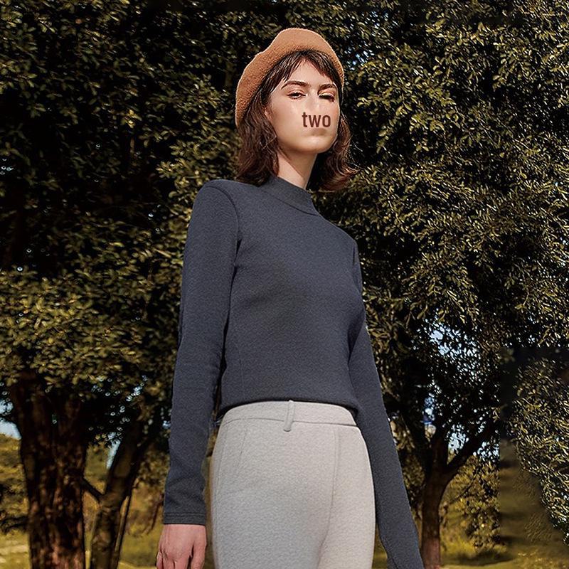 Sous-pull thermique en velours allemand pour femme:  Haut de gamme, Embellissant la peau, Parfait pour l'automne et l'hiver.