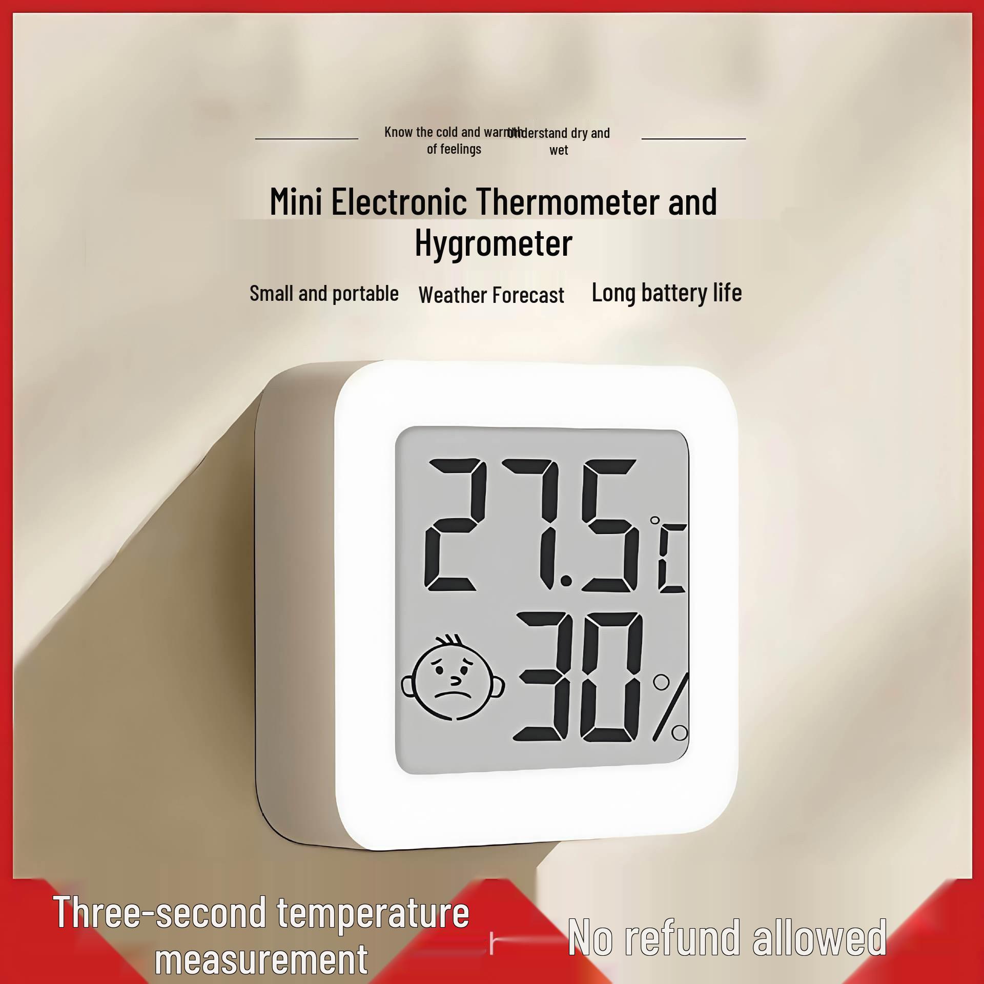 High Precision Indoor Temperature and Humidity Meter - Compact, Portable, Wall-Mountable Display