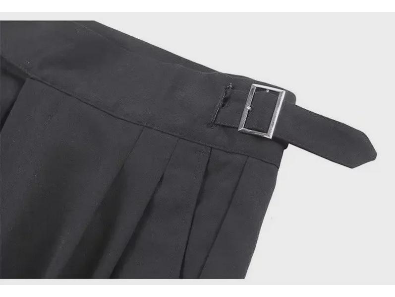 2024 Pánské Slim Fit Kalhoty k Nežehlivému Obleku v Britském Stylu, Devítibodové, Ležérní, Business