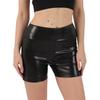 Shorts de Yoga Extensibles Taille Haute pour Femmes Aspect Brillant Shorts de Sport Biker pour Tenue de Sport Danse Course à Pied Vélo