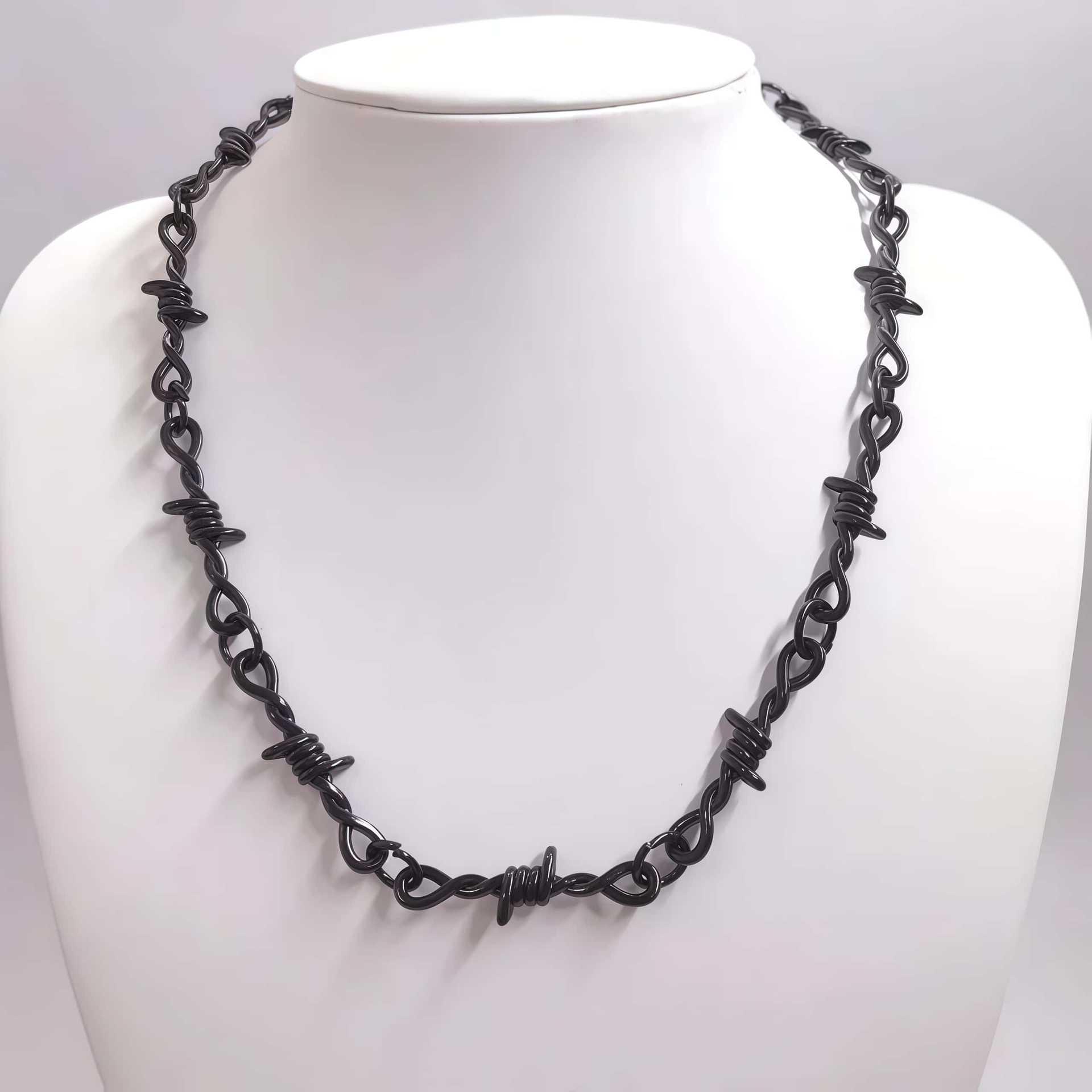 Trendiges Stachelhalsband & Armband Set - Minimalistisches Punk-Stil Choker schwarz