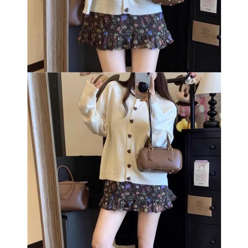 

Large size front shoulder long sleeve knitted sweater women s autumn loose lazy style cardigan top slightly fat M thin sweater jacket One Size