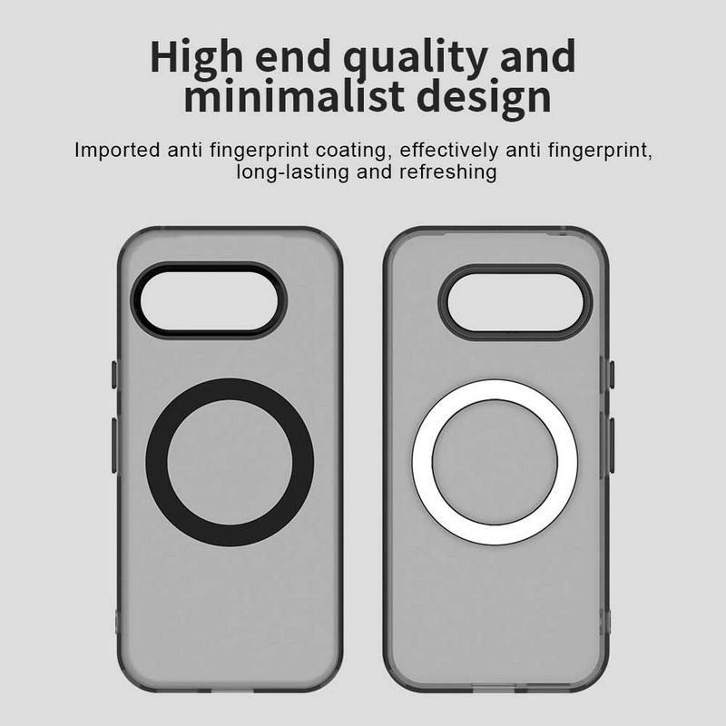Solid Color Wireless Charge Magnetic Phone Case For Google Pixel 9A 9 Pro XL 8 Pro 8A Shockproof TPU Soft Edge Hybird Matte Hard PC Back Cover