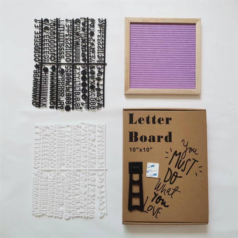 10*10 Felt Letter Decorative Boards Wood Message Board Birthday Party Letterboard 460 Letters Photo Frame with Bracket Kids Gift