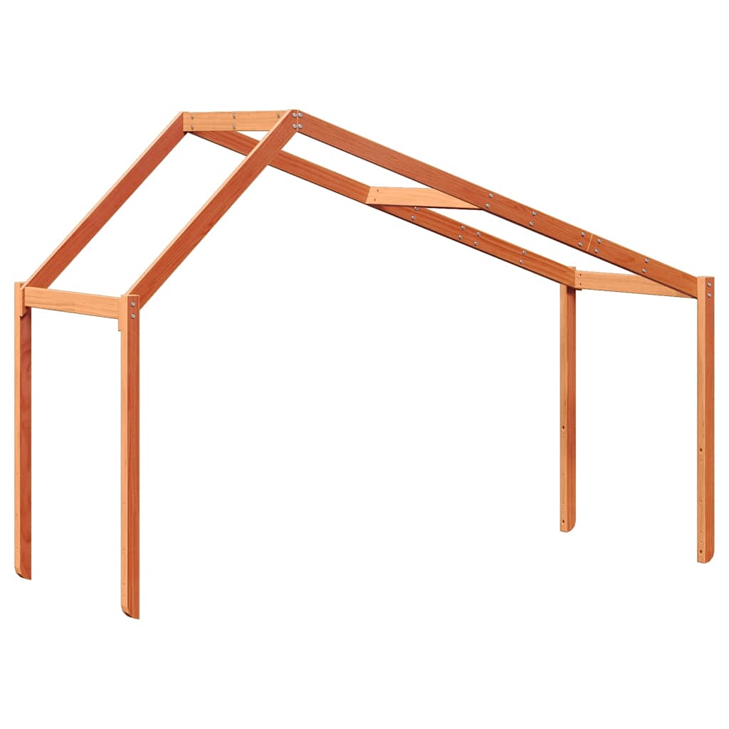 Kids Bed Canopy Wax Brown 203 X 80.5 X 142 Cm Solid Pine Wood