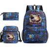 One Piece Luffy Anime Print Student Backpack Set Shoulder Bag Pencil Case Boys Girls School Bags