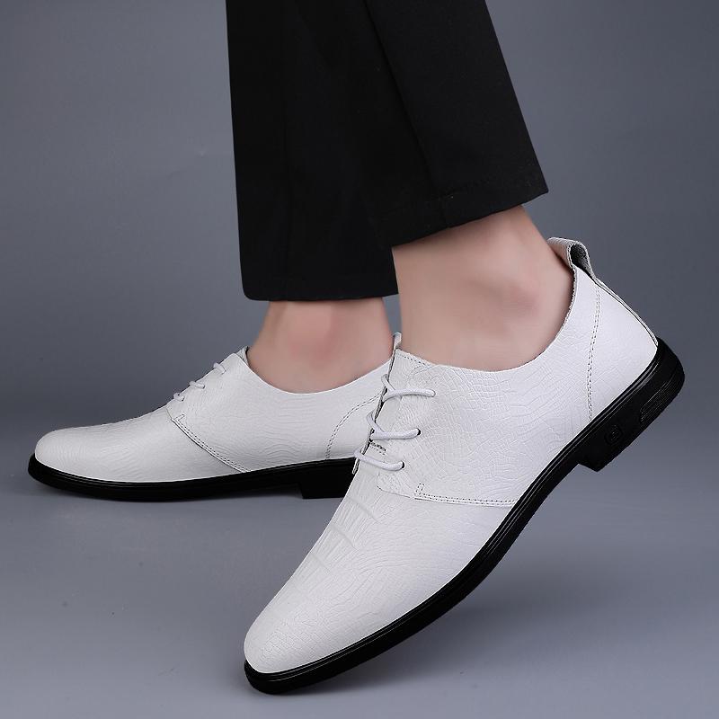 Fashion Comfort Mens Loafers Genuine Leather Slip on Black Casual  Business Dating Formal Party Office Fashion  Business Lace-up Shoes