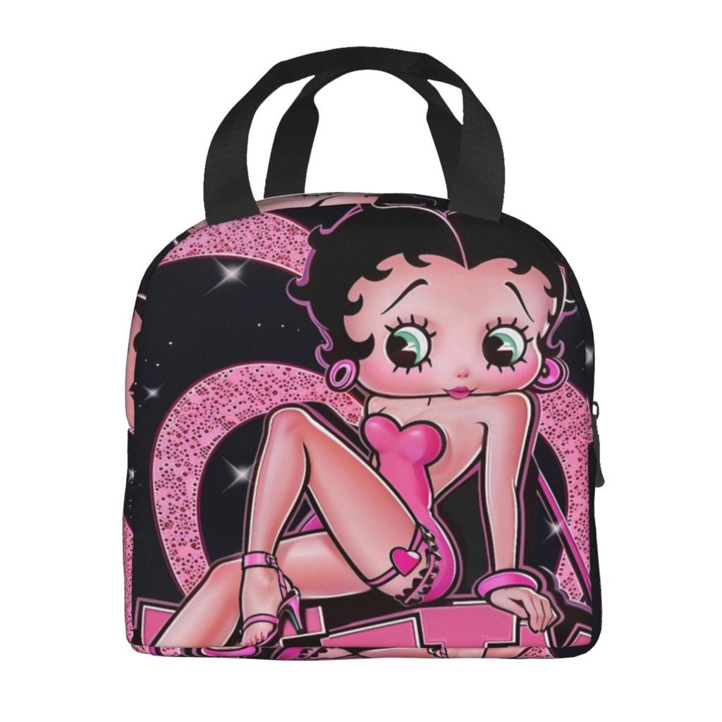 B-Bettys Boops Insulated Lunch Bag Food Container Portable Cooler Thermal Lunch Boxes For School Office