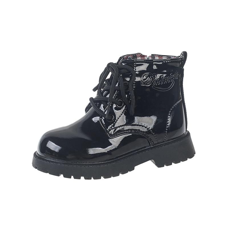 Kids' Non-slip Leather Ankle Boots - Autumn/Winter Velvet-Lined for Boys and Girls